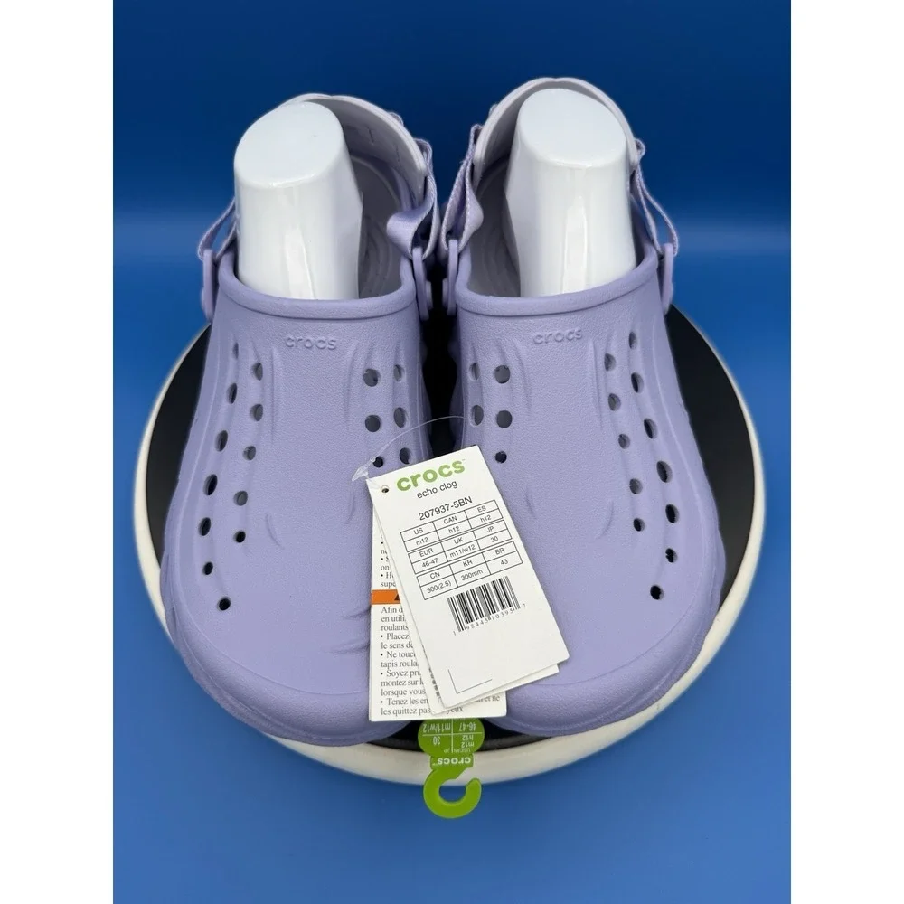 Crocs Echo Clog Mens Size 12 Mystic Purple Slip On Casual Sandals 207937-5BN NEW